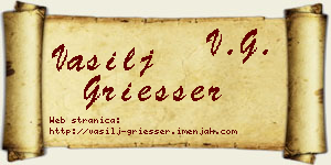 Vasilj Griesser vizit kartica